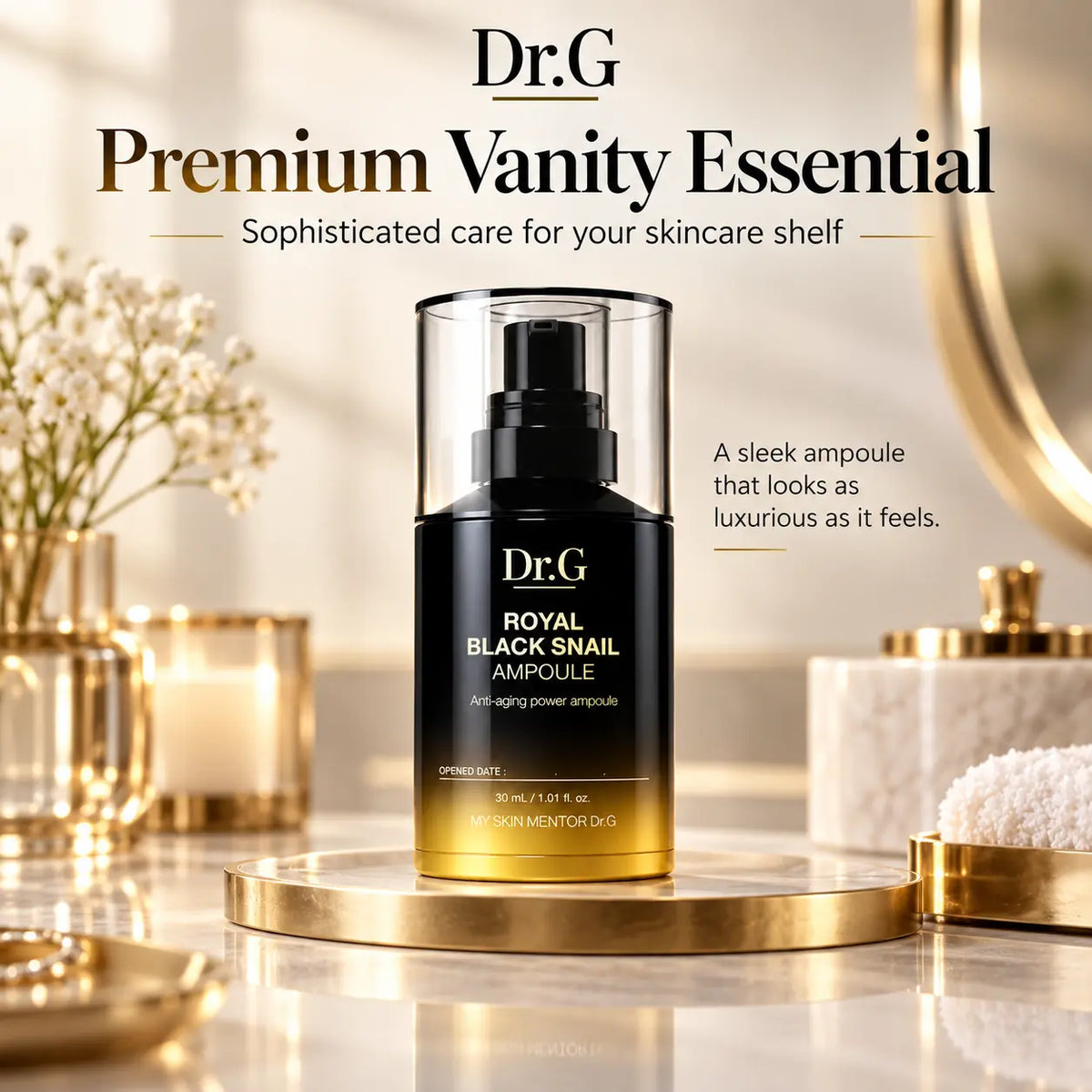 Dr.G Royal Black Snail Ampoule Nail Polish Nail Color 30ml
