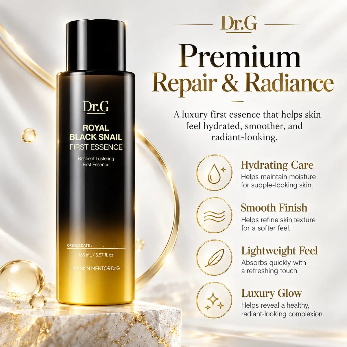 Dr.G Royal Black Snail First Essence Nail Polish Nail Color 165ml