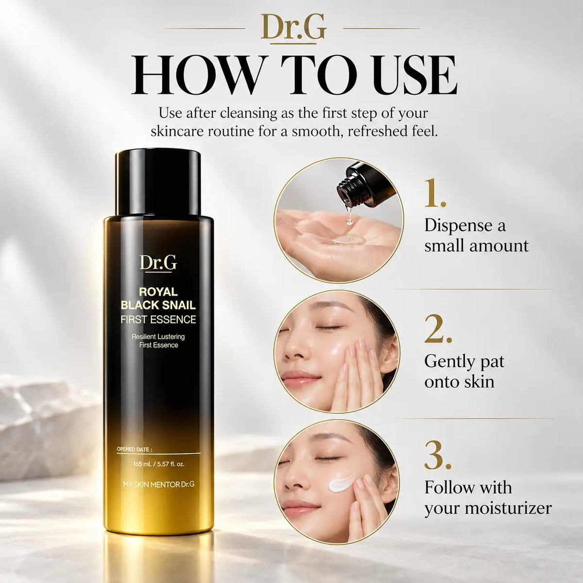 Dr.G Royal Black Snail First Essence Nail Polish Nail Color 165ml