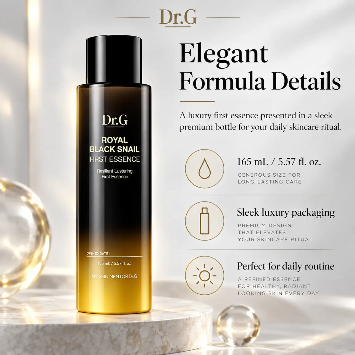 Dr.G Royal Black Snail First Essence Nail Polish Nail Color 165ml