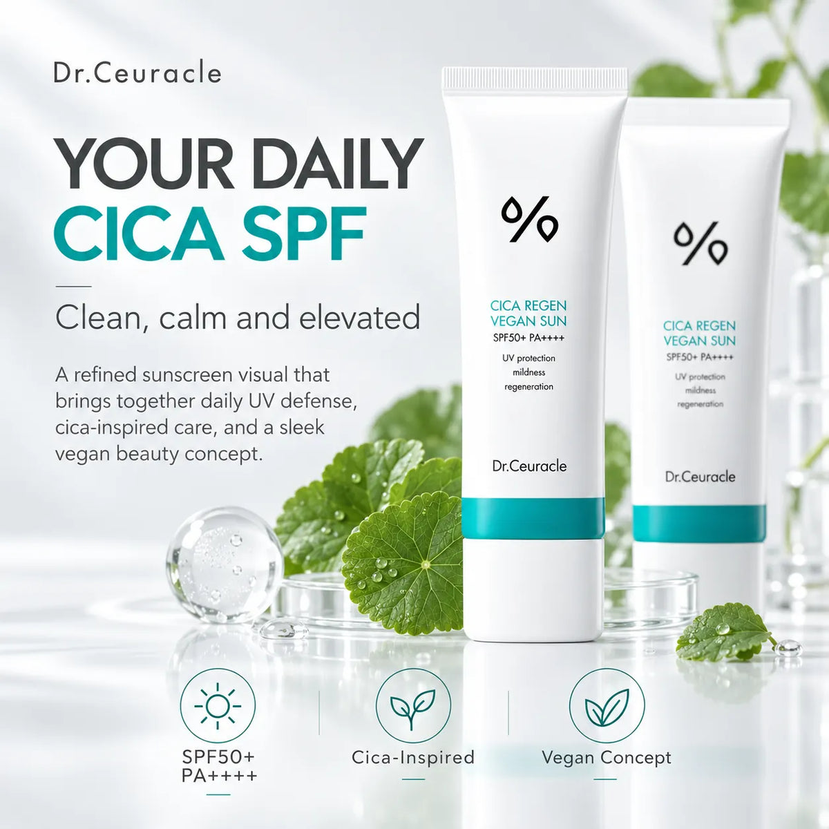 Dr. Ceuracle Cica Regen Vegan Sun SPF50+ PA++++ 50ml
