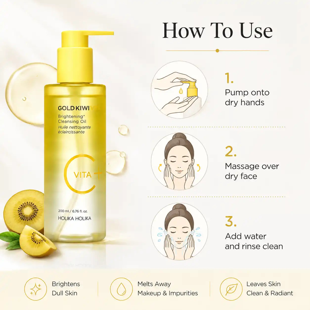 Holika Holika Gold Kiwi Vita C Cleansing Oil 200ml