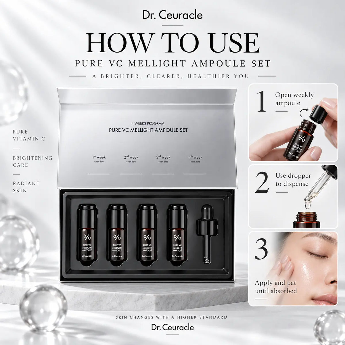 Dr. Ceuracle Pure Vc Mellight Ampoule Set ( ) 0.8g 8ml X 4 4pcs