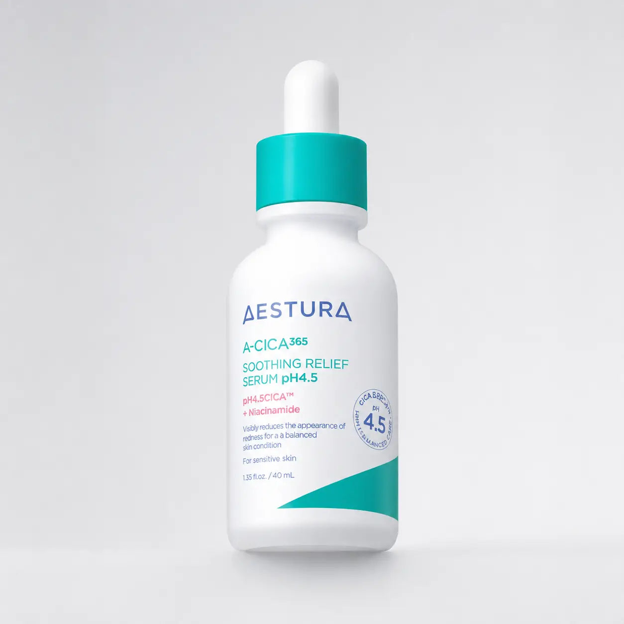 AESTURA A-Cica Soothing Relief Serum bottle shown upright against a plain background