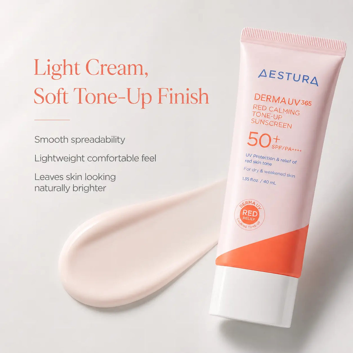 AESTURA Derma UV365 Red Calming Tone Up Sunscreen 40ml