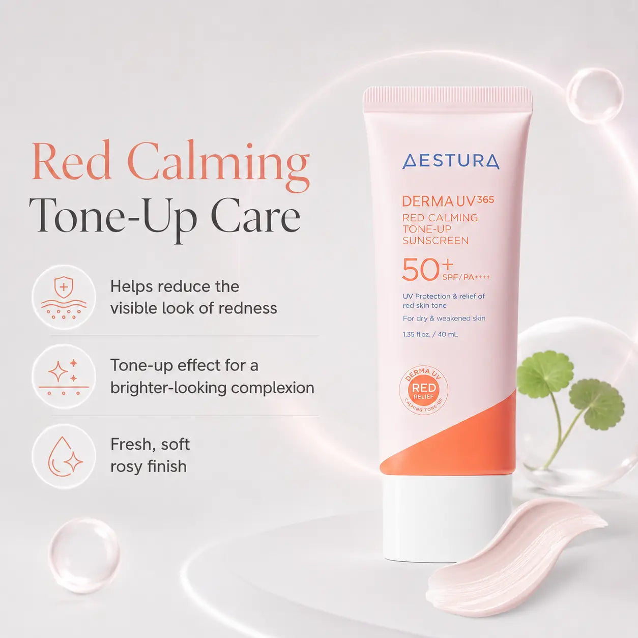 AESTURA Derma UV365 Red Calming Tone Up Sunscreen 40ml