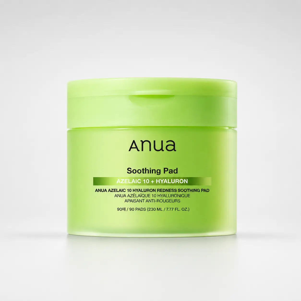 ANUA Azelaic 10 Hyaluron Redness Soothing Pad jar shown upright against a plain background