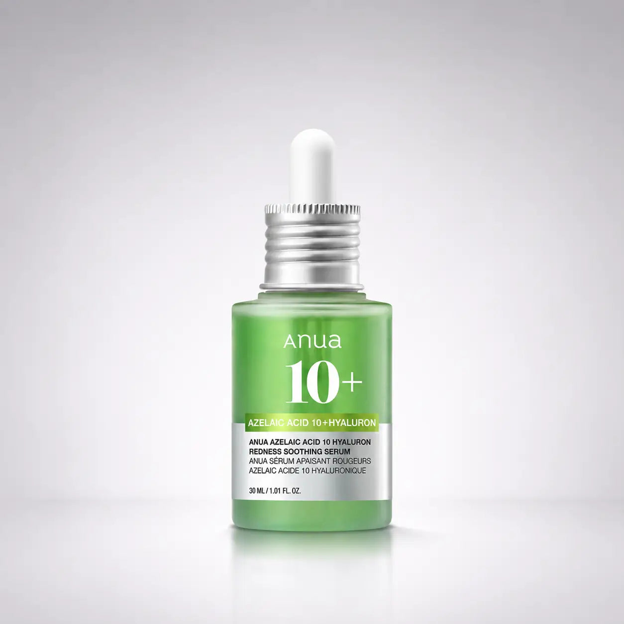 ANUA Azelaic Acid 10 Hyaluron Soothing Serum bottle shown upright against a plain background