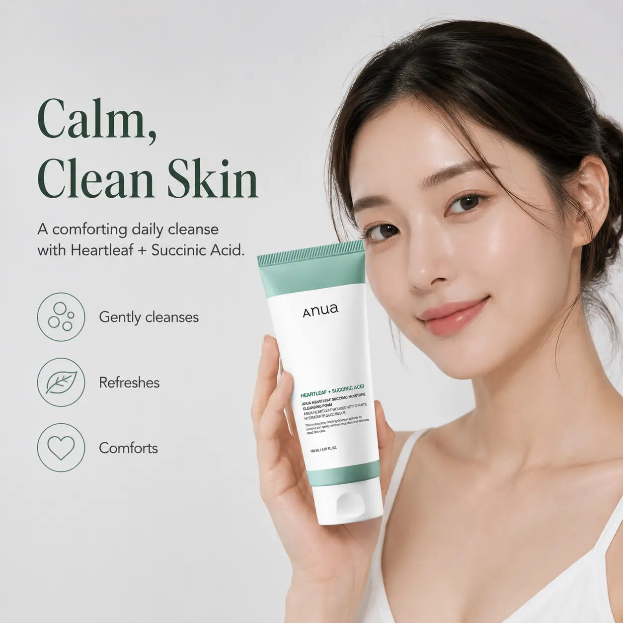 ANUA Heartleaf Succinic Moisture Cleansing Foam 150ml