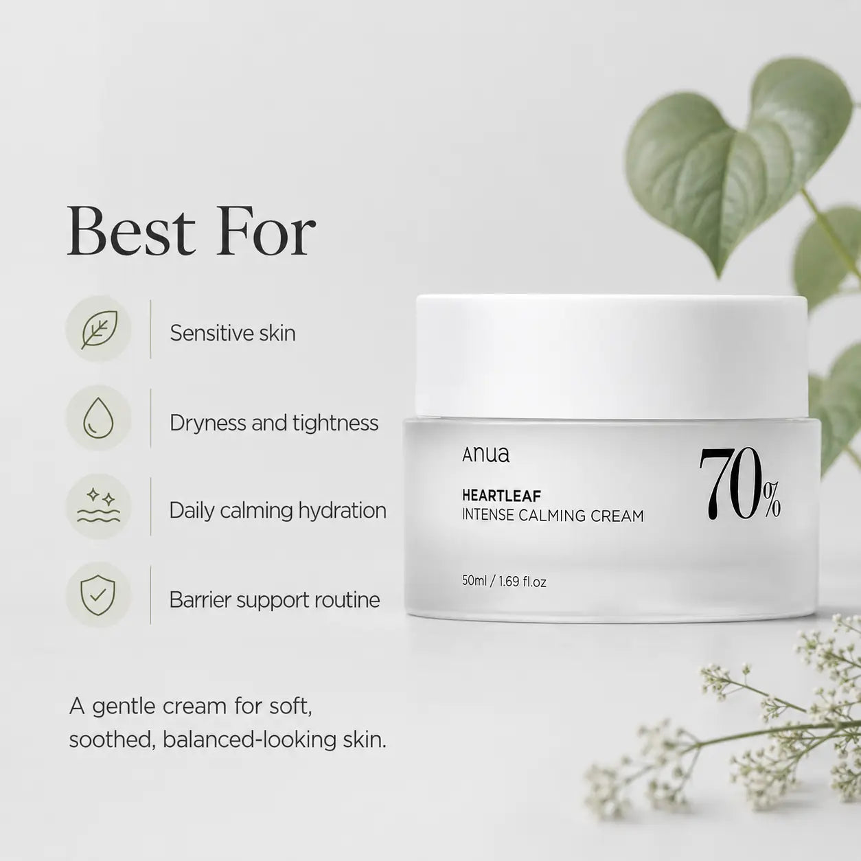 ANUA Heartleaf 70% Intense Calming Cream 50ml