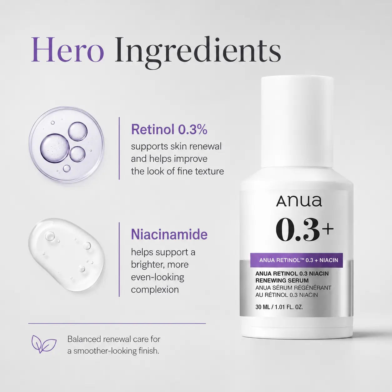 ANUA Nano Retinol 0.3% Niacin Renewing Serum 30ml