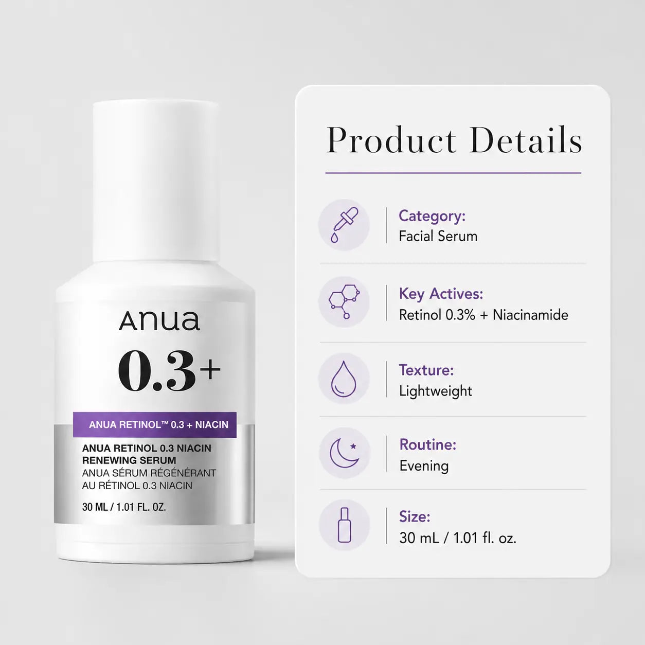 ANUA Nano Retinol 0.3% Niacin Renewing Serum 30ml