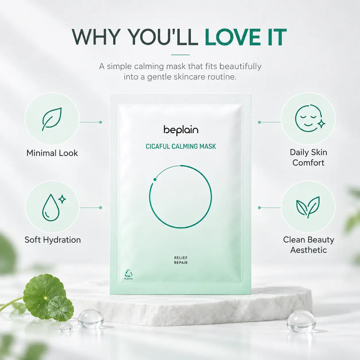beplain Cicaful Calming Mask 10pcs