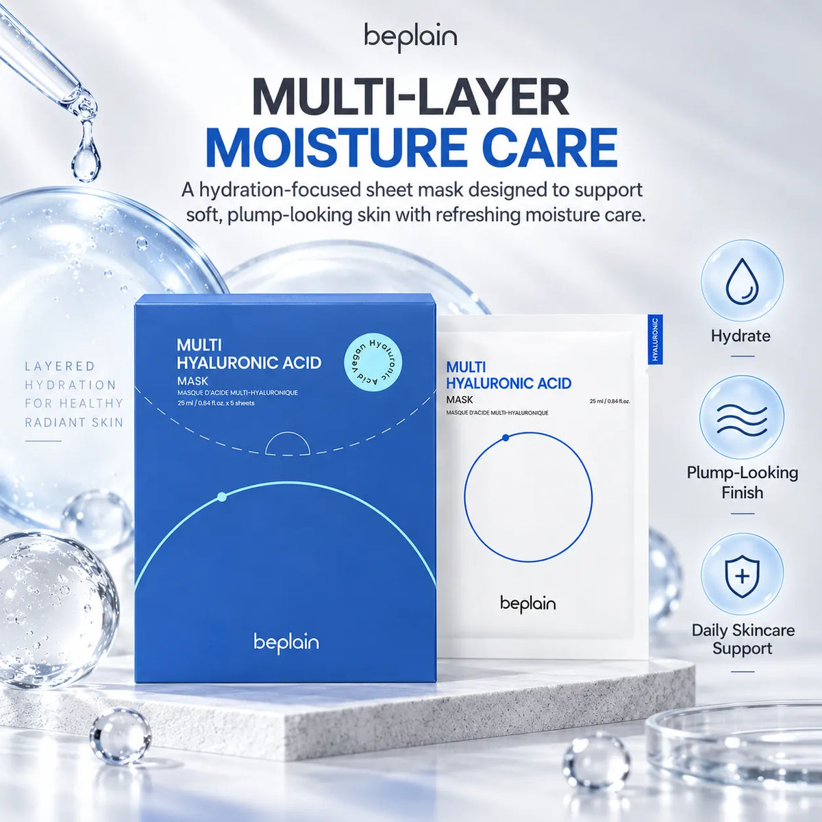 beplain Multi Hyaluronic Acid Mask 5ea