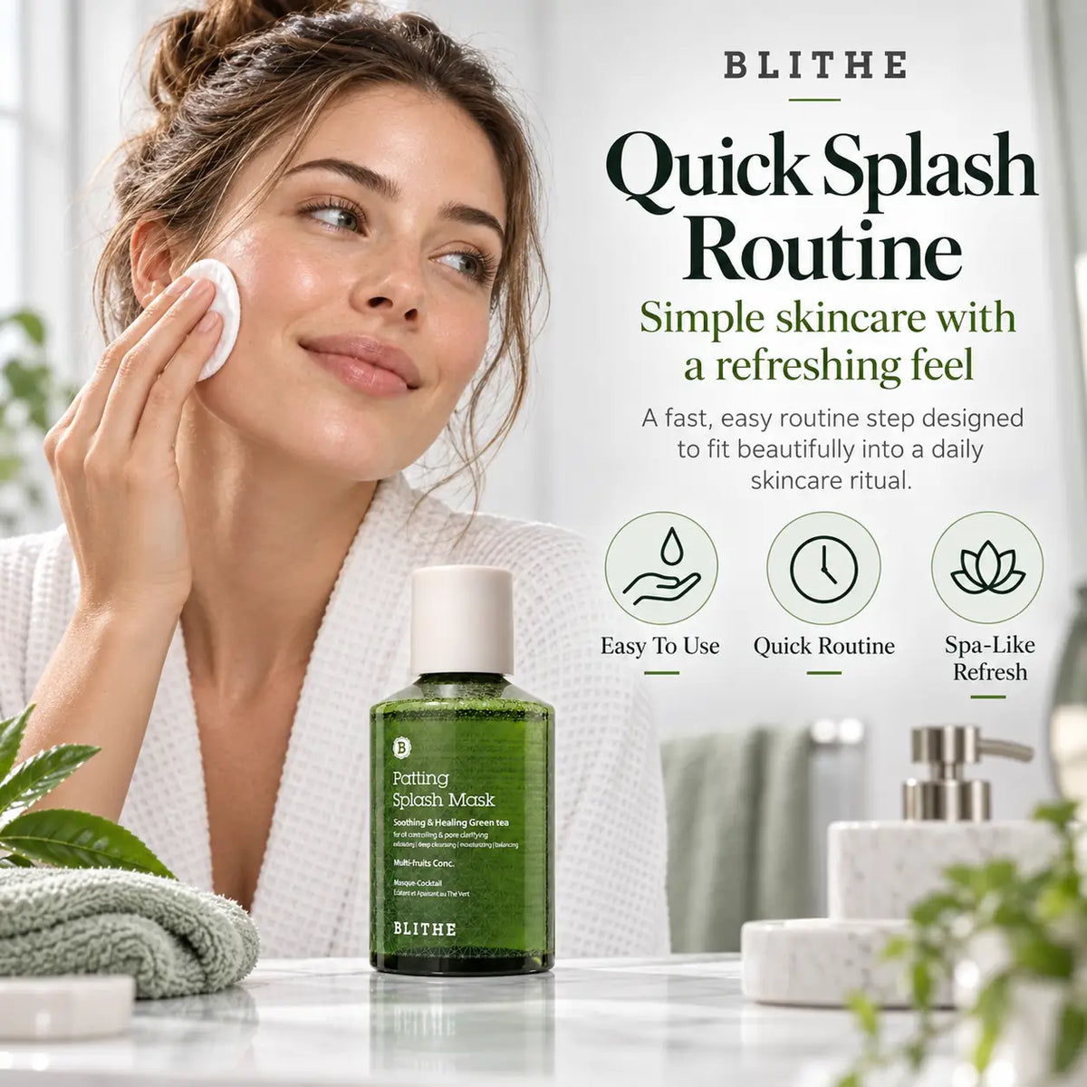 BLITHE Patting Splash Mask Soothing & soothing Green Tea 150ml