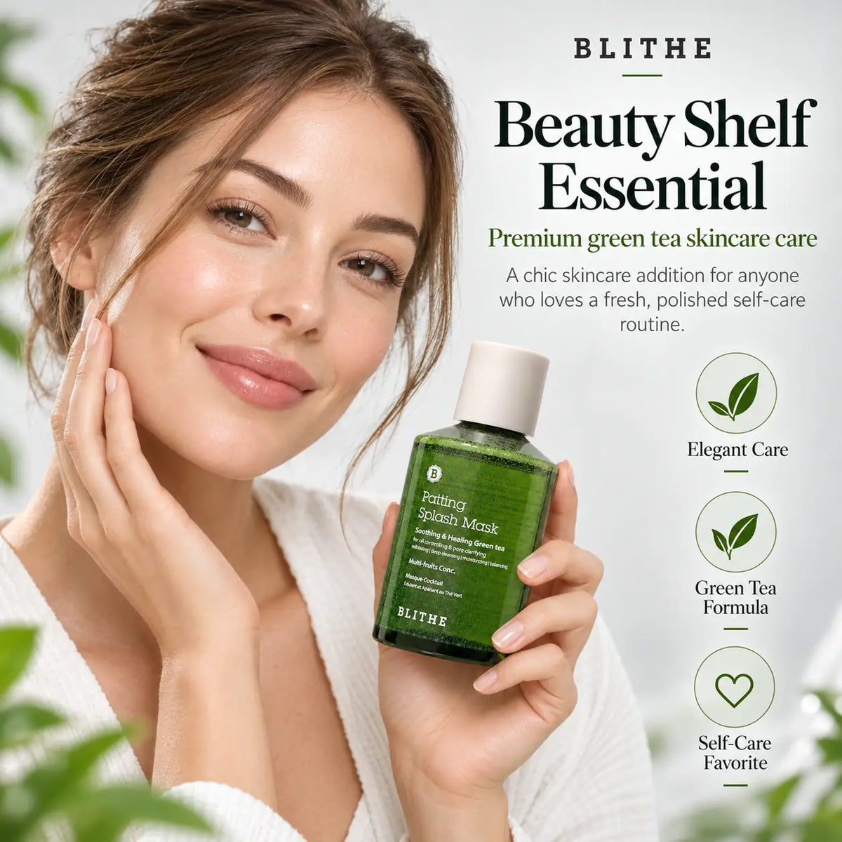 BLITHE Patting Splash Mask Soothing & soothing Green Tea 150ml