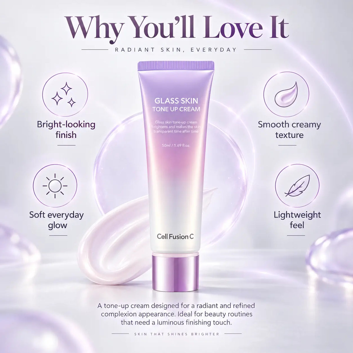 Cell Fusion C Glass Skin Tone Up Cream Base 50ml