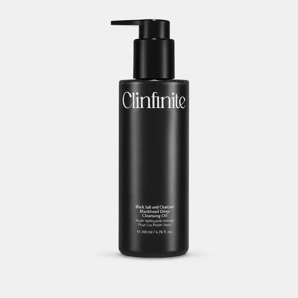 Clinfinite Black Salt Charcoal Blackhead Deep Cleansing Oil 200ml, Korean charcoal cleansing oil