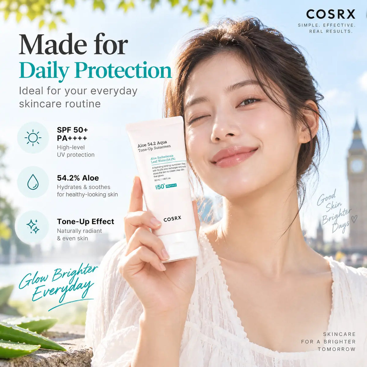COSRX Aloe 54.2 Aqua Tone Up Sunscreen 50ml
