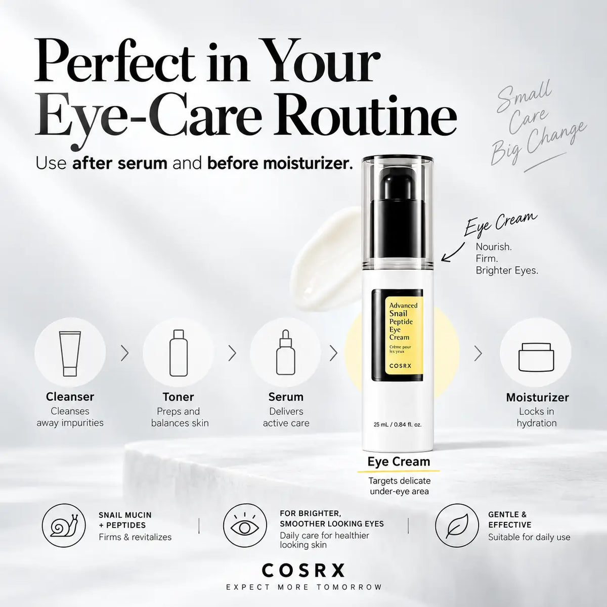 COSRX Advanced Snail Peptide Eye Cream Nail Polish Nail Color 25ml