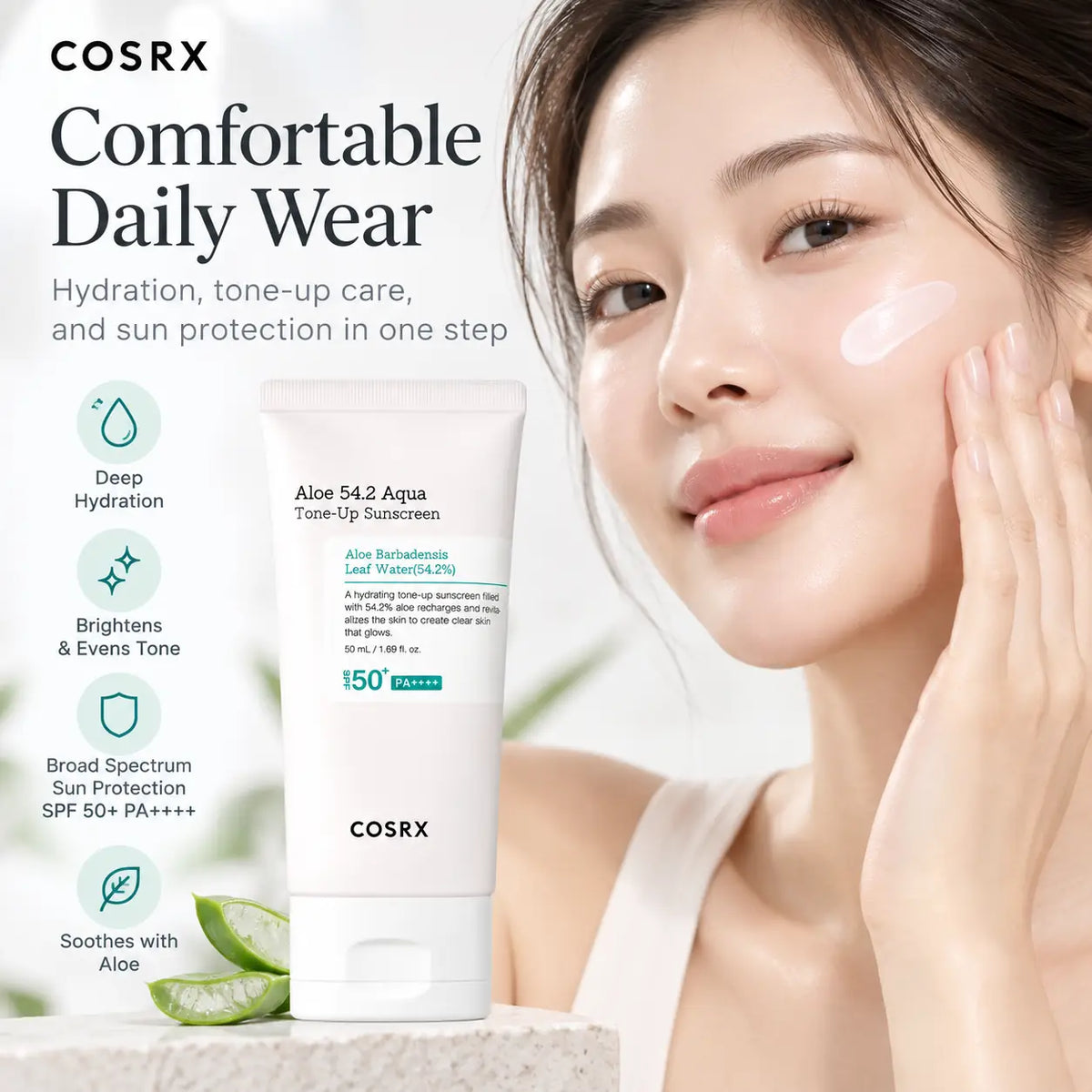 COSRX Aloe 54.2 Aqua Tone Up Sunscreen 50ml