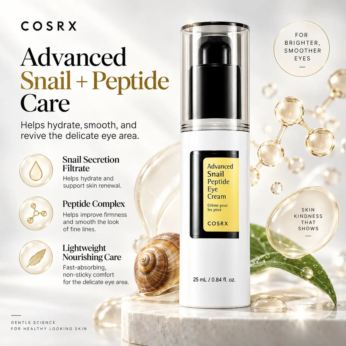 COSRX Advanced Snail Peptide Eye Cream Nail Polish Nail Color 25ml
