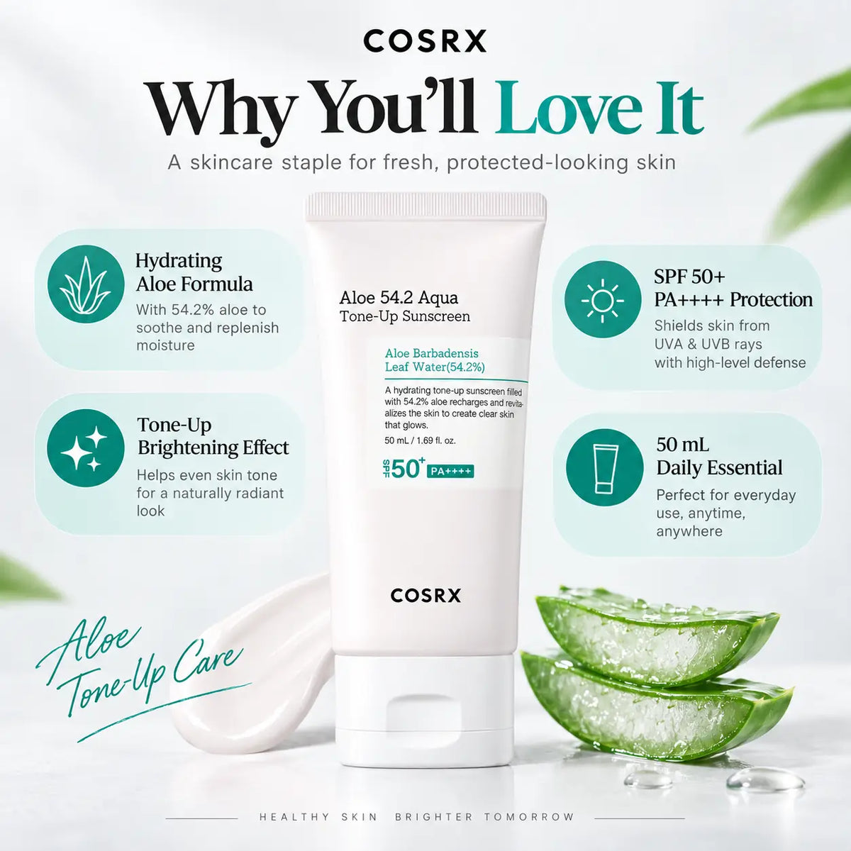 COSRX Aloe 54.2 Aqua Tone Up Sunscreen 50ml