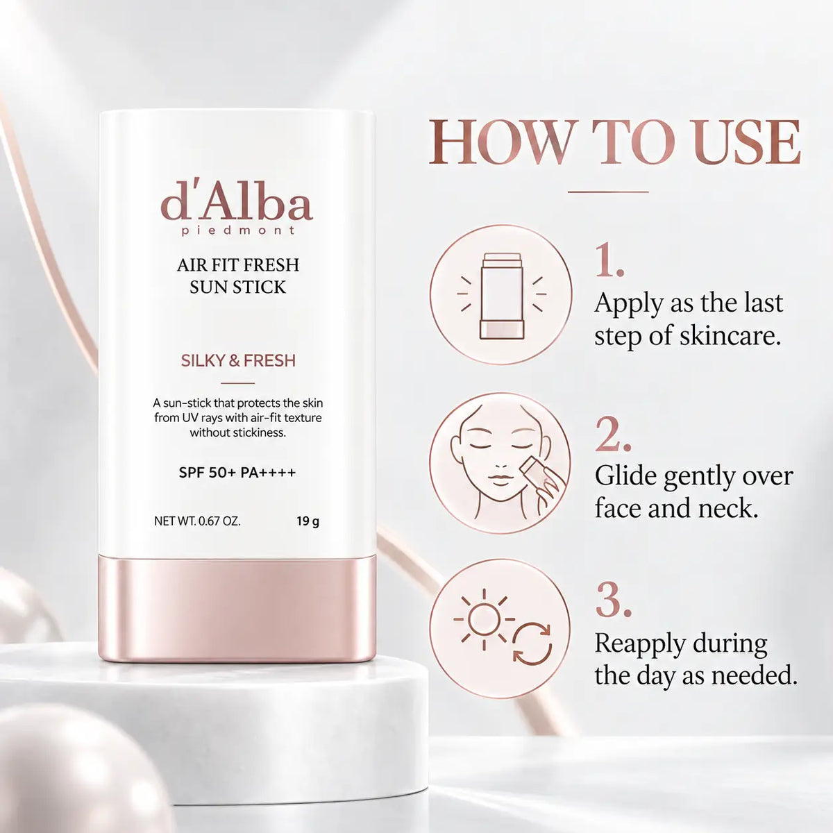 d'Alba Air Fit Fresh Sun Stick SPF50+ PA++++ 19g