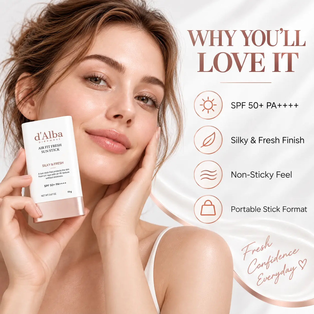 d'Alba Air Fit Fresh Sun Stick SPF50+ PA++++ 19g