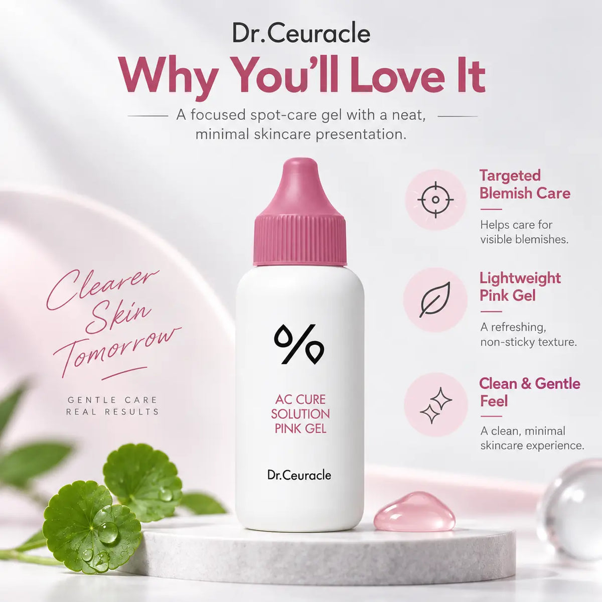 Dr. Ceuracle AC helps care for Solution Pink Gel 50ml