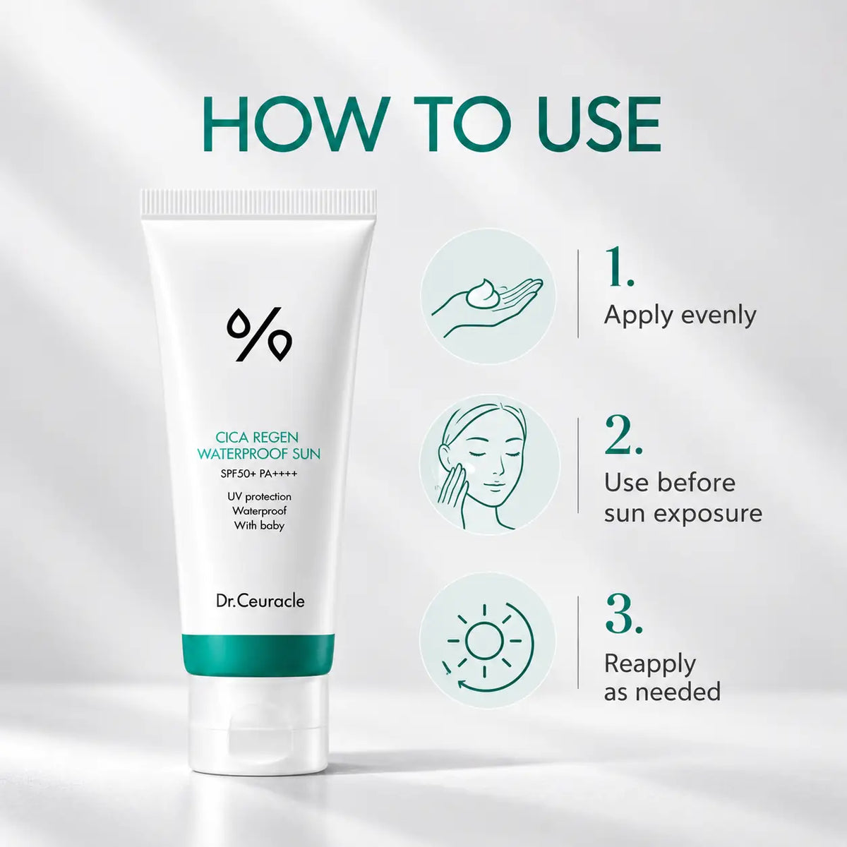 Dr. Ceuracle Cica Regen Waterproof Sun SPF50+ PA++++ 100ml