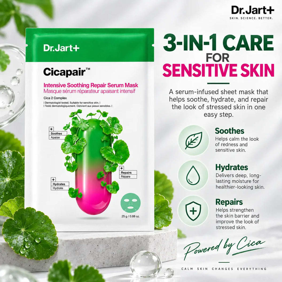 Dr. Jart+ Cicapair Intensive Soothing Repair Serum Mask 1ea 25g 25g 1ea