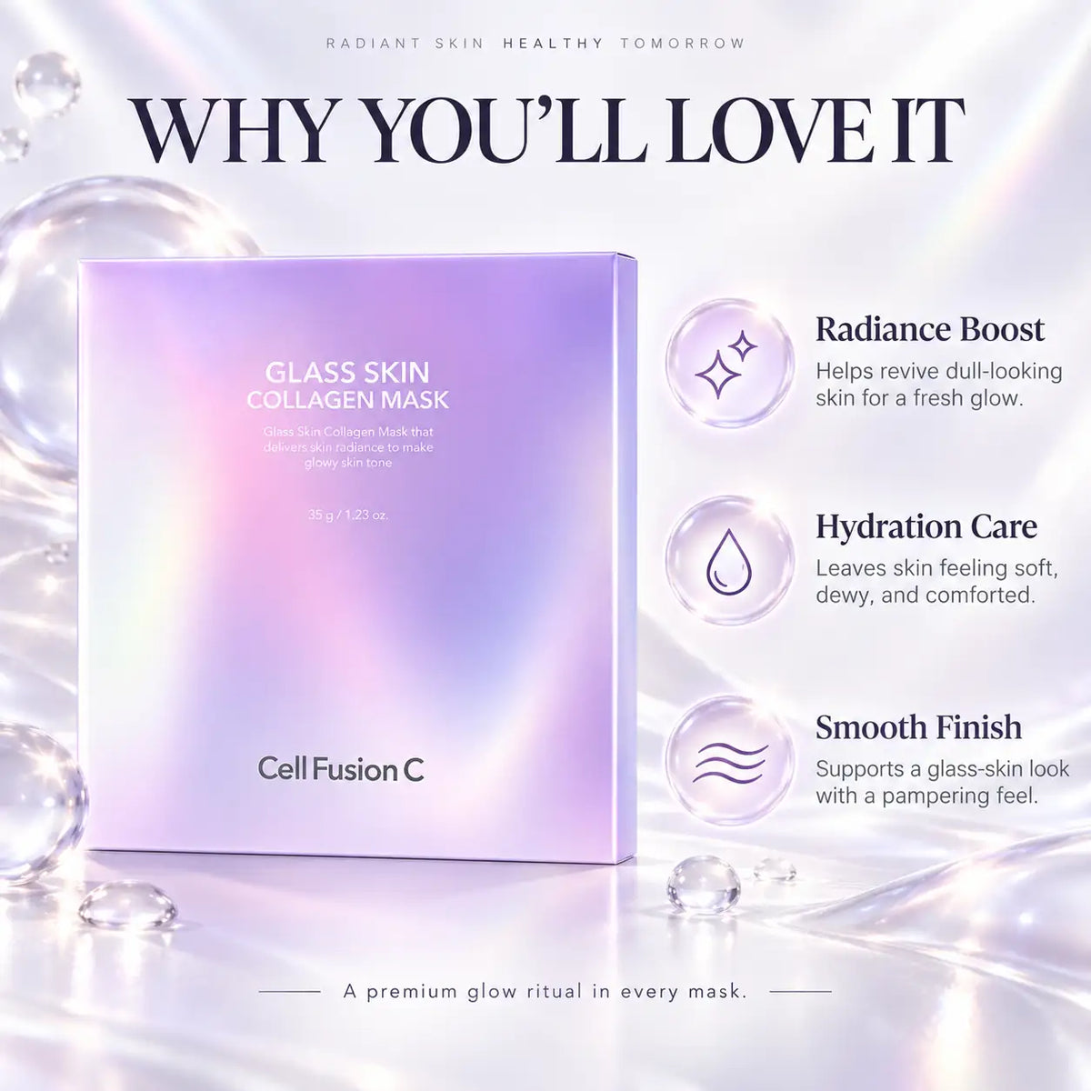 Cell Fusion C Glass Skin Collagen Mask 35g x 5ea