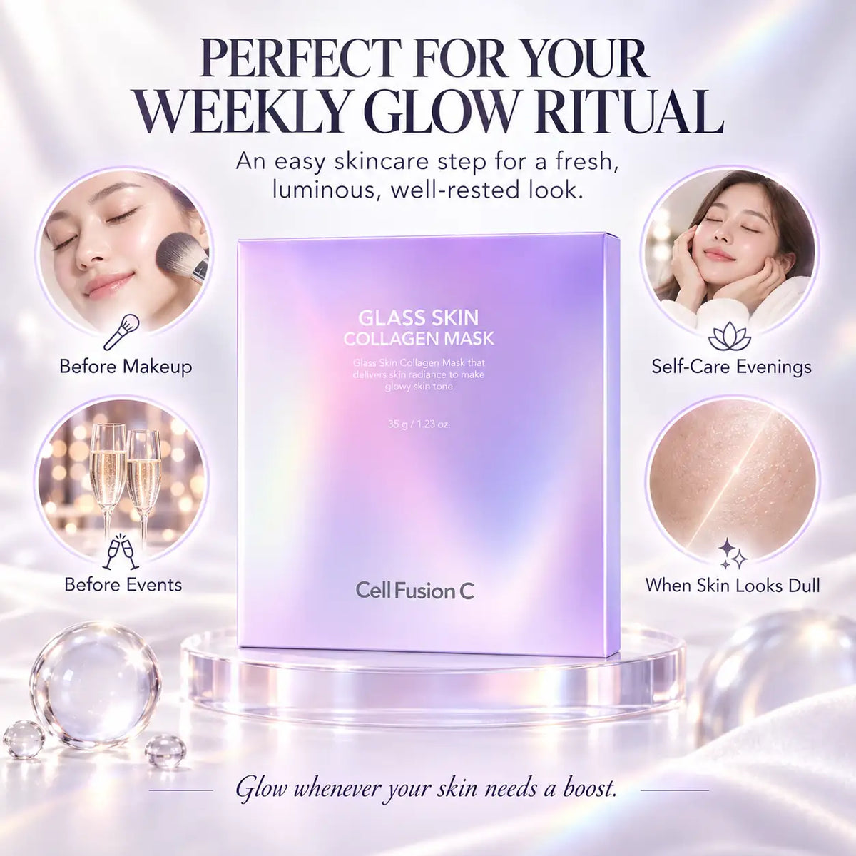 Cell Fusion C Glass Skin Collagen Mask 35g x 5ea
