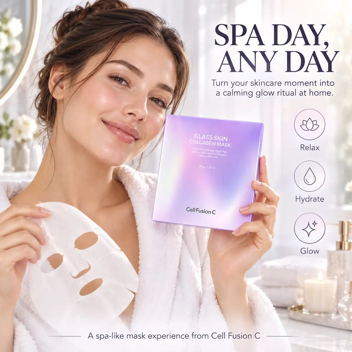 Cell Fusion C Glass Skin Collagen Mask 35g x 5ea