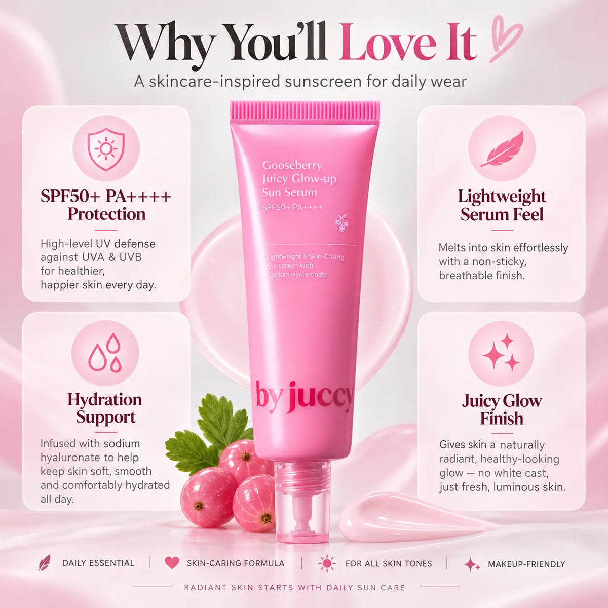 By Juccy Gooseberry Juicy Glow Up Sun Serum 50ml