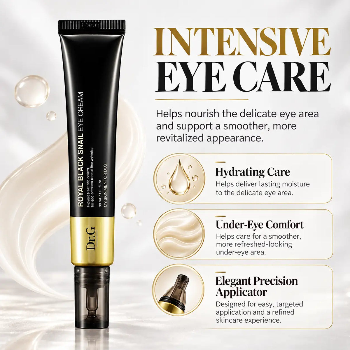 Dr.G Royal Black Snail Eye Cream Nail Polish Nail Color 30ml