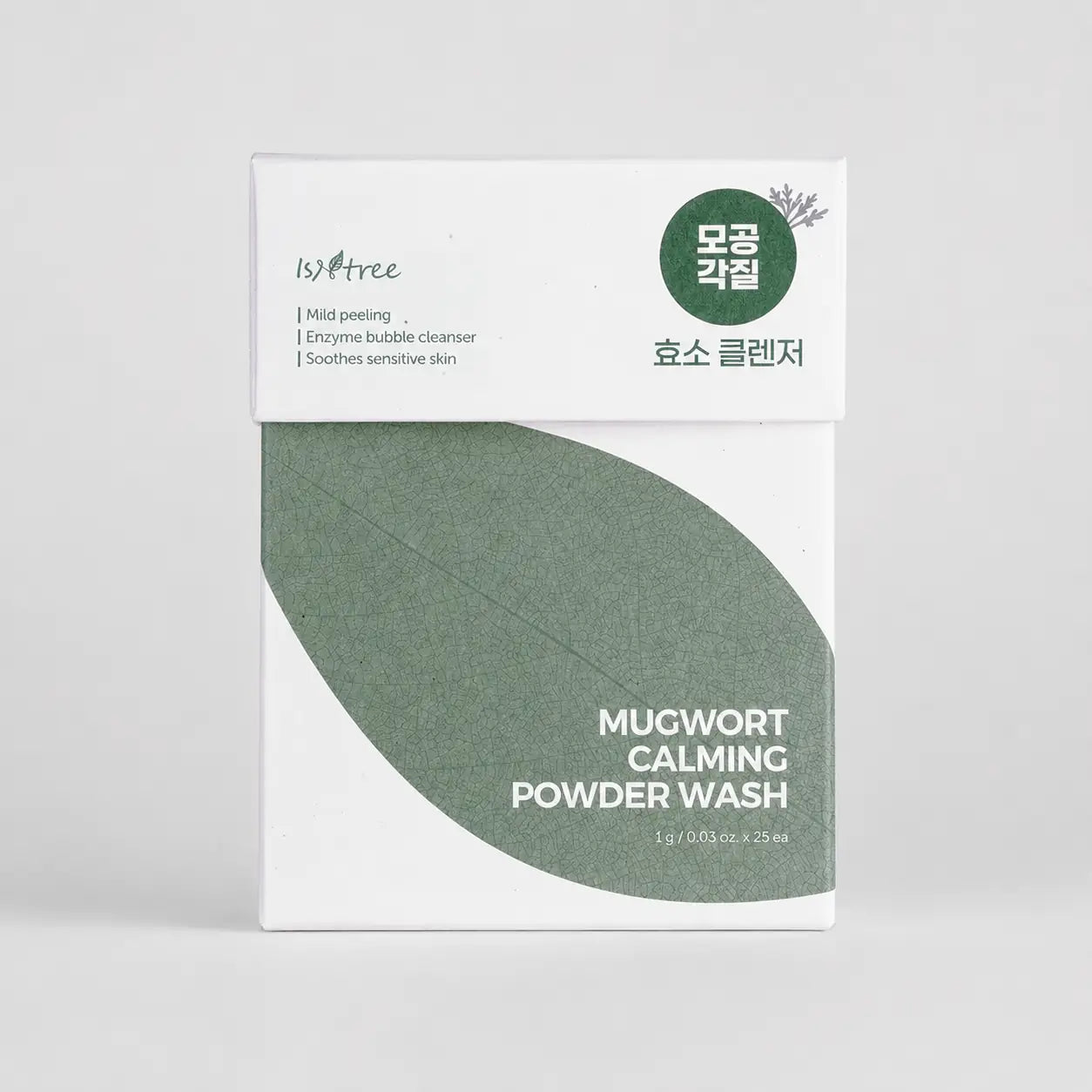 Isntree Mugwort Calming Powder Wash box of 25 sachets front view