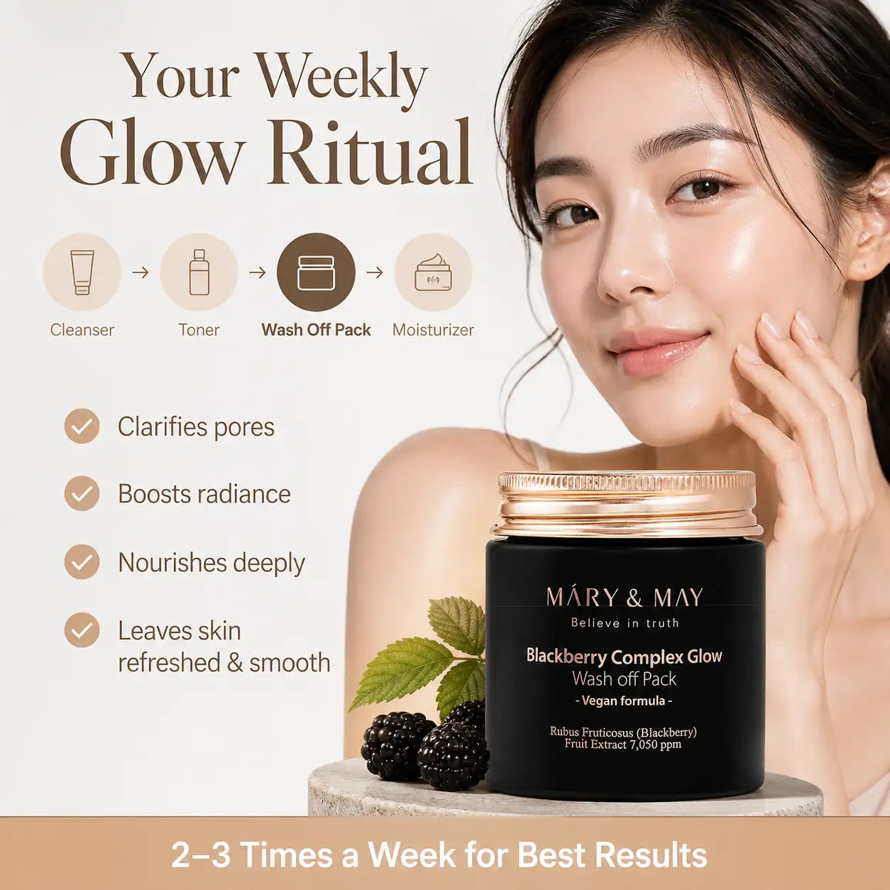 Mary&May Blackberry Complex Glow Wash Off Pack 125g