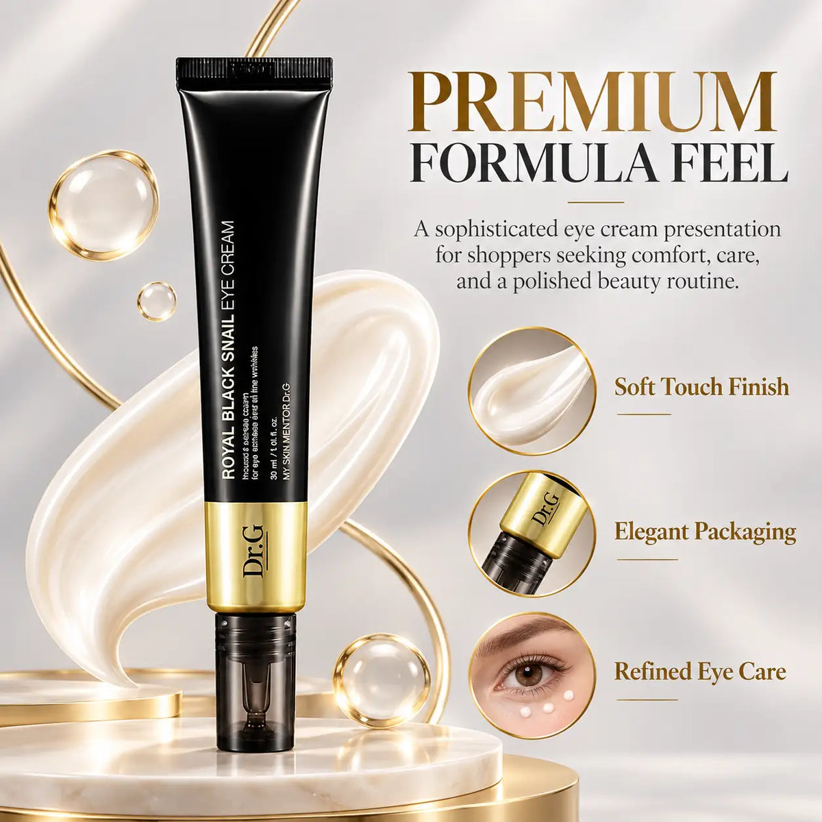 Dr.G Royal Black Snail Eye Cream Nail Polish Nail Color 30ml