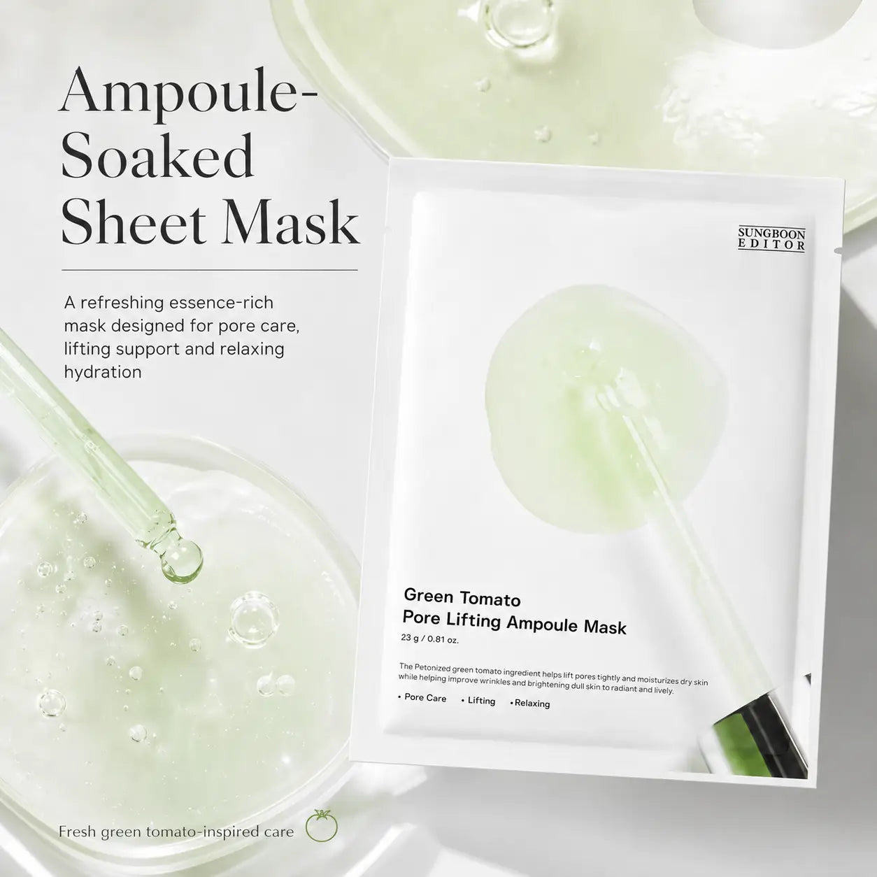 sheet mask applied to face