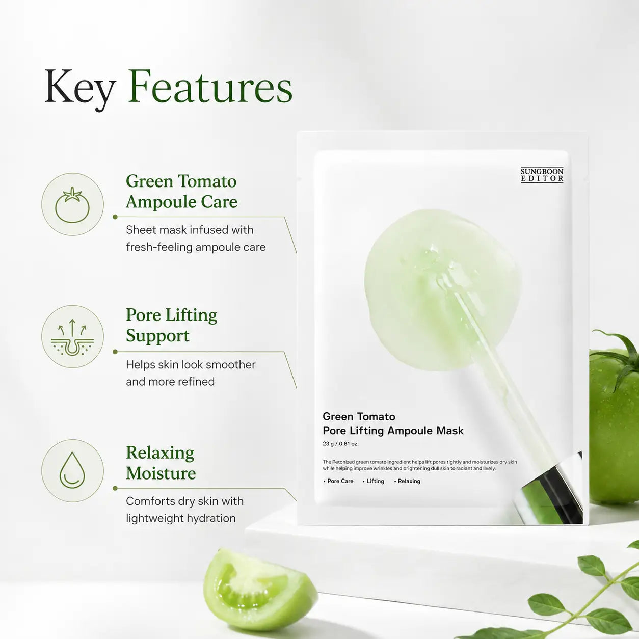 SUNGBOON EDITOR Green Tomato Pore Lifting Ampoule 23g