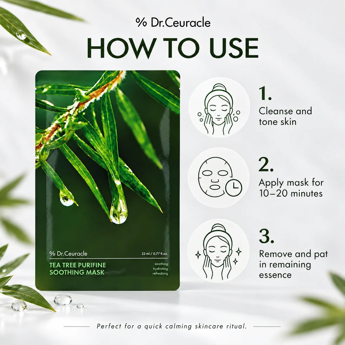 Dr. Ceuracle Tea Tree Purifine Soothing Mask 10ea